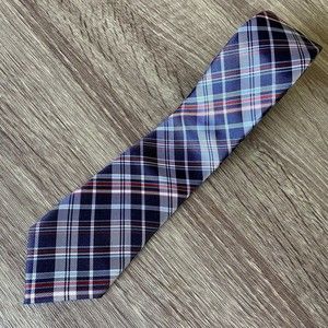 Royal Class Men's 100% Silk Formal Elegant Red Blue Plaid Neck Tie 58"Lx2.5"W